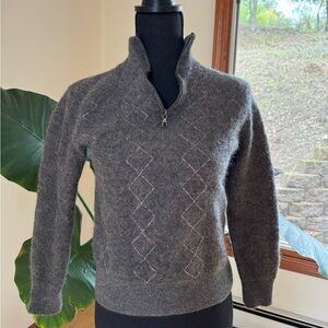 Baby Alpaca Joseph Abboud Charcoal Zip-Up Sweater